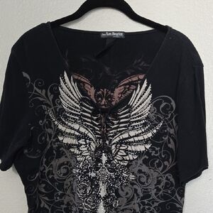 Los Angeles Apparel Black Graphic Short Sleeve Tee